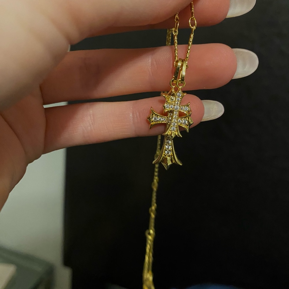 Evry Jewels Double Cross me necklace